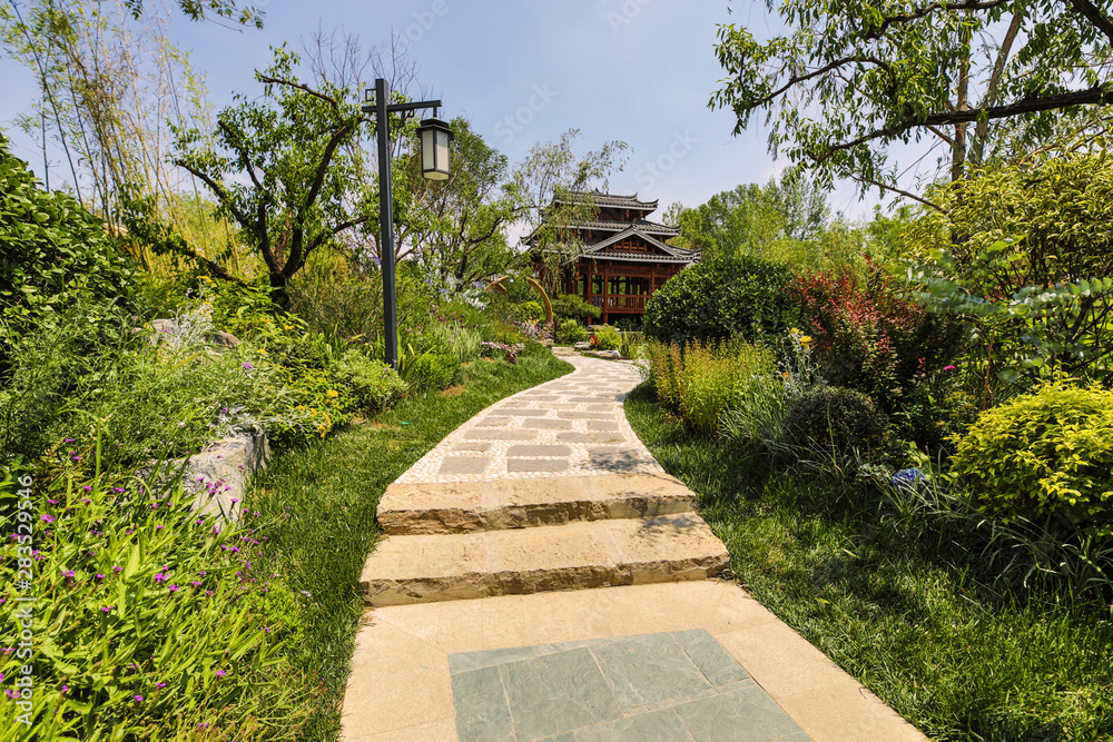 Traditional Chinese City Garden Park. Traditional Chinese City Garden Park.