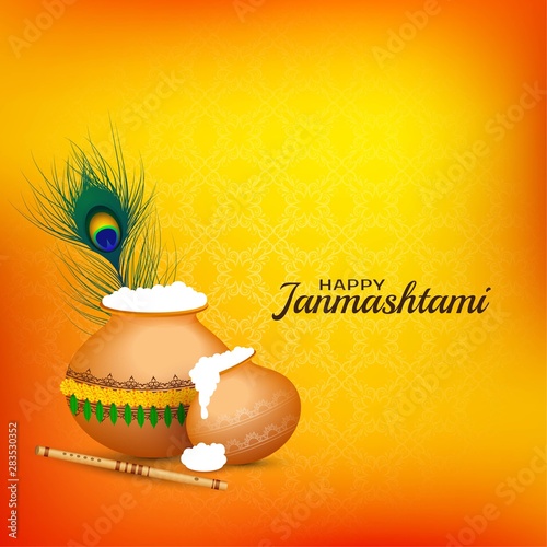 Happy Janmashtami celebration religious background