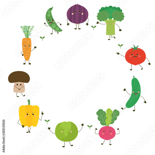 Cadre Personnages de légumes 