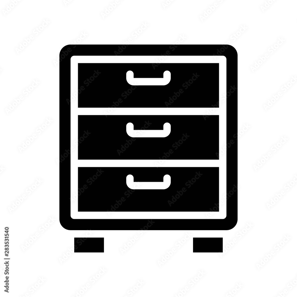 Drawer vector, Back to school solid style icon Drawer vector, Back to school solid style icon