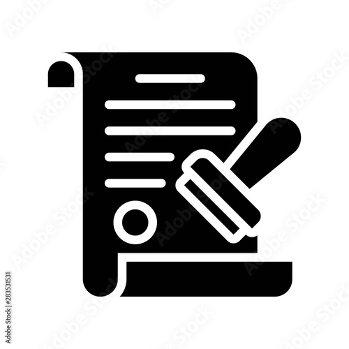 Approved document vector, Back to school solid style icon