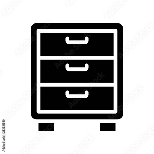 Drawer vector, Back to school solid style icon