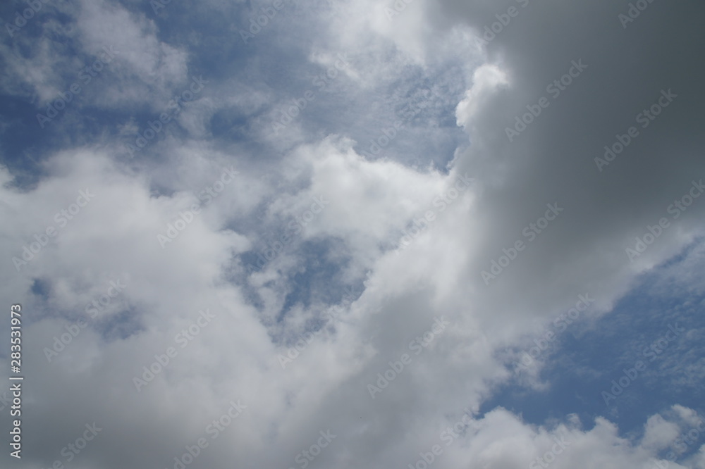 bright sky blue sky, white clouds