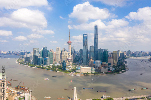 Photography panoramic city skyline in shanghai china