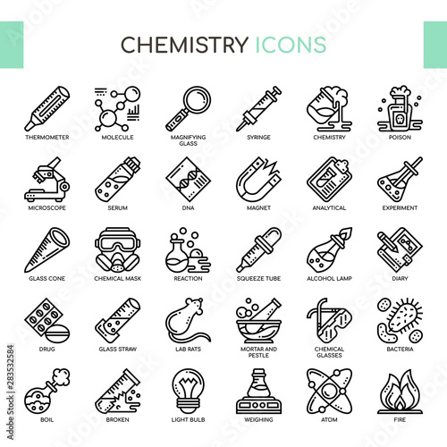 Chemistry , Thin Line and Pixel Perfect Icons