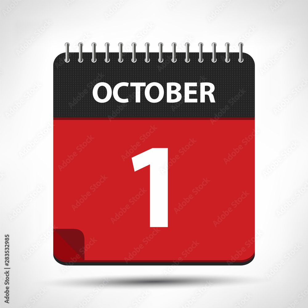 October 1 - Calendar Icon - Calendar design template October 1 - Calendar Icon - Calendar design template