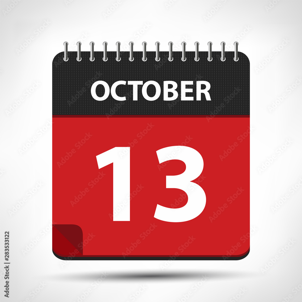 October 13 - Calendar Icon - Calendar design template October 13 - Calendar Icon - Calendar design template