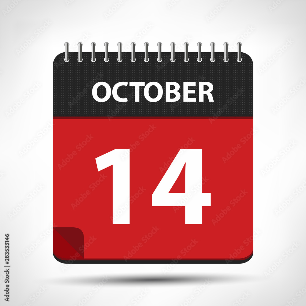 October 14 - Calendar Icon - Calendar design template October 14 - Calendar Icon - Calendar design template