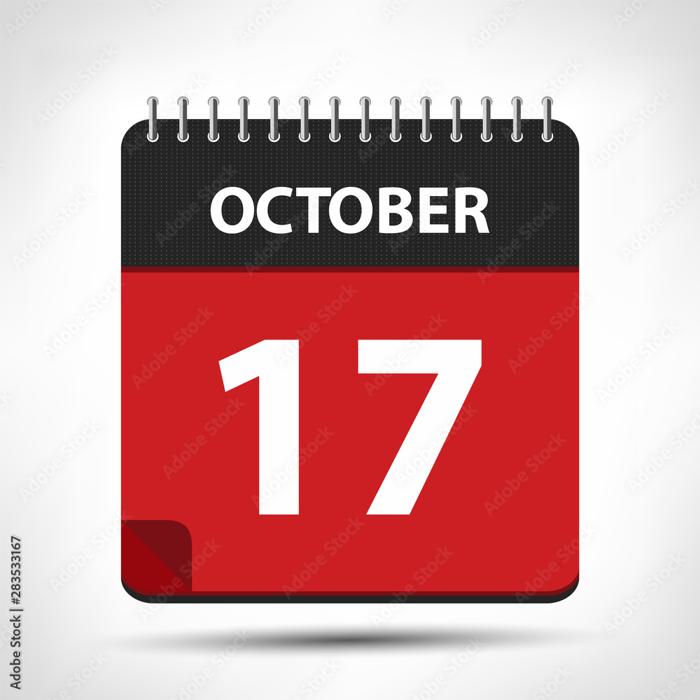 October 17 - Calendar Icon - Calendar design template October 17 - Calendar Icon - Calendar design template