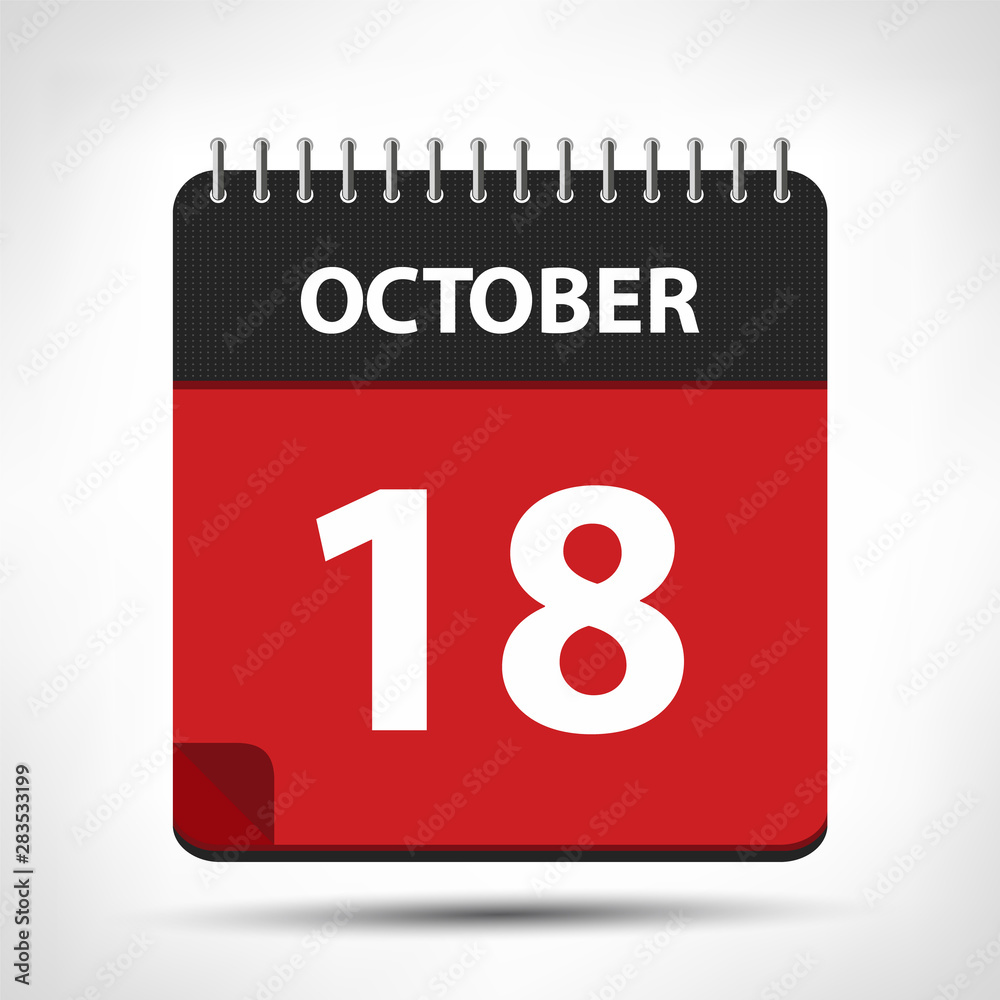 October 18 - Calendar Icon - Calendar design template October 18 - Calendar Icon - Calendar design template