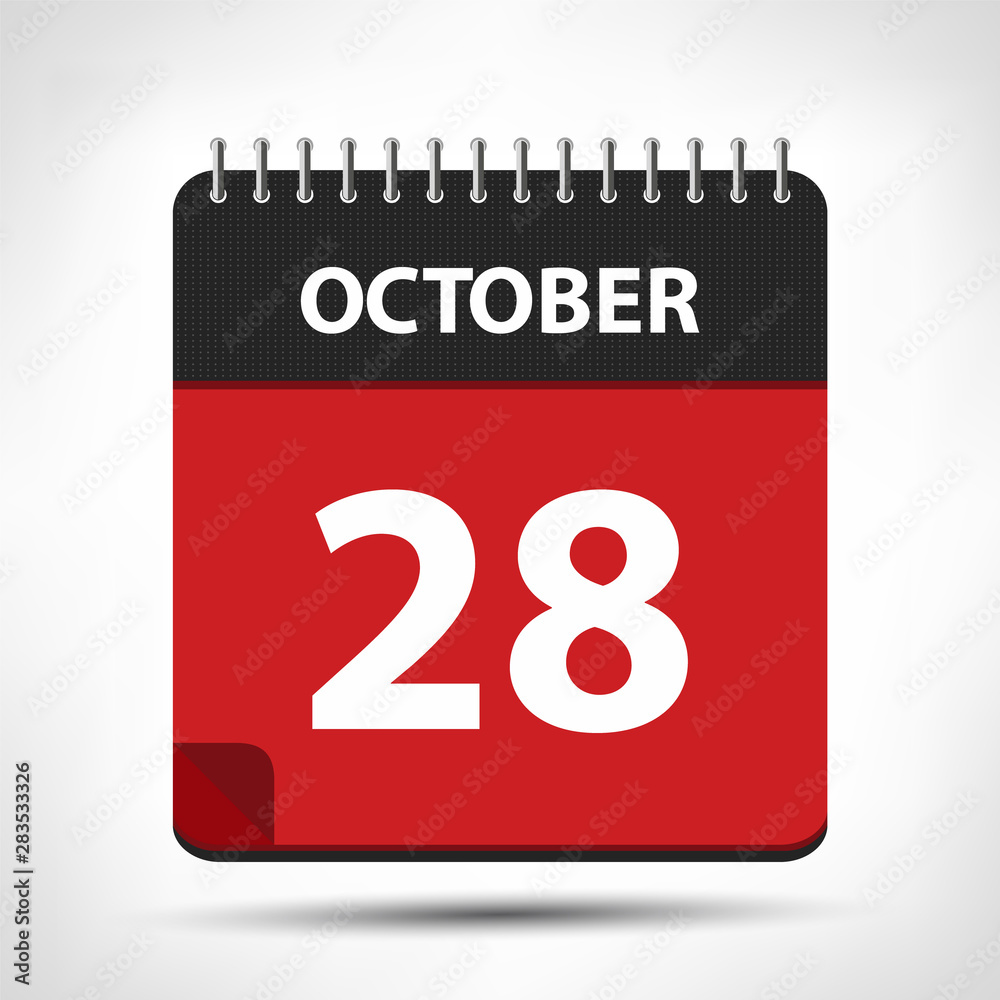 October 28 - Calendar Icon - Calendar design template October 28 - Calendar Icon - Calendar design template