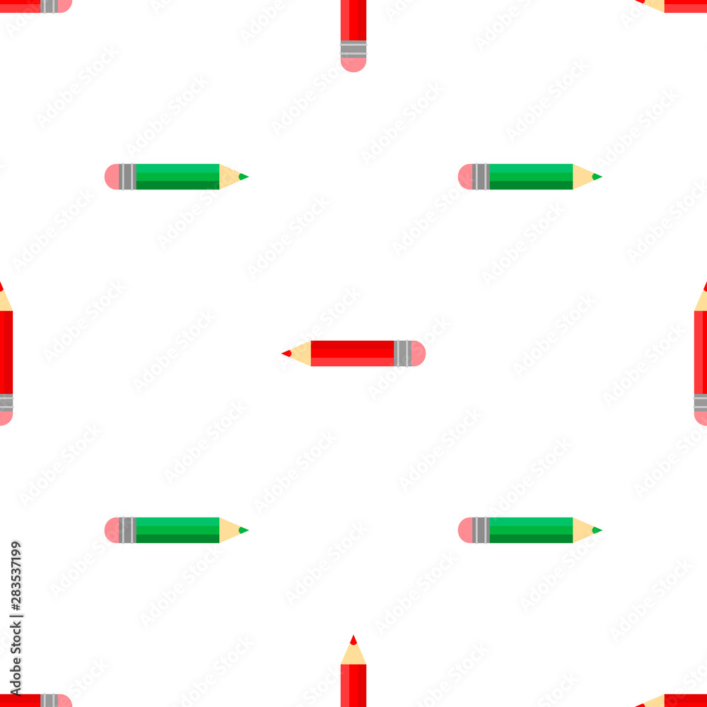 seamless pattern with pencils red and green. Back to school background. seamless pattern with pencils red and green. Back to school background.