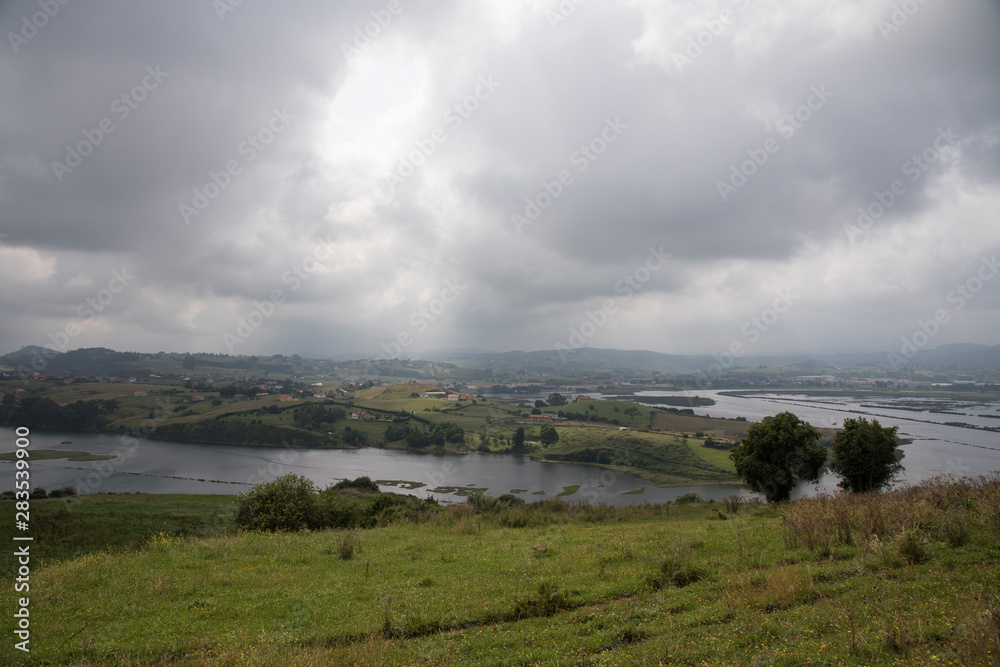 Landscape of the river of Suances Cantabria Spain