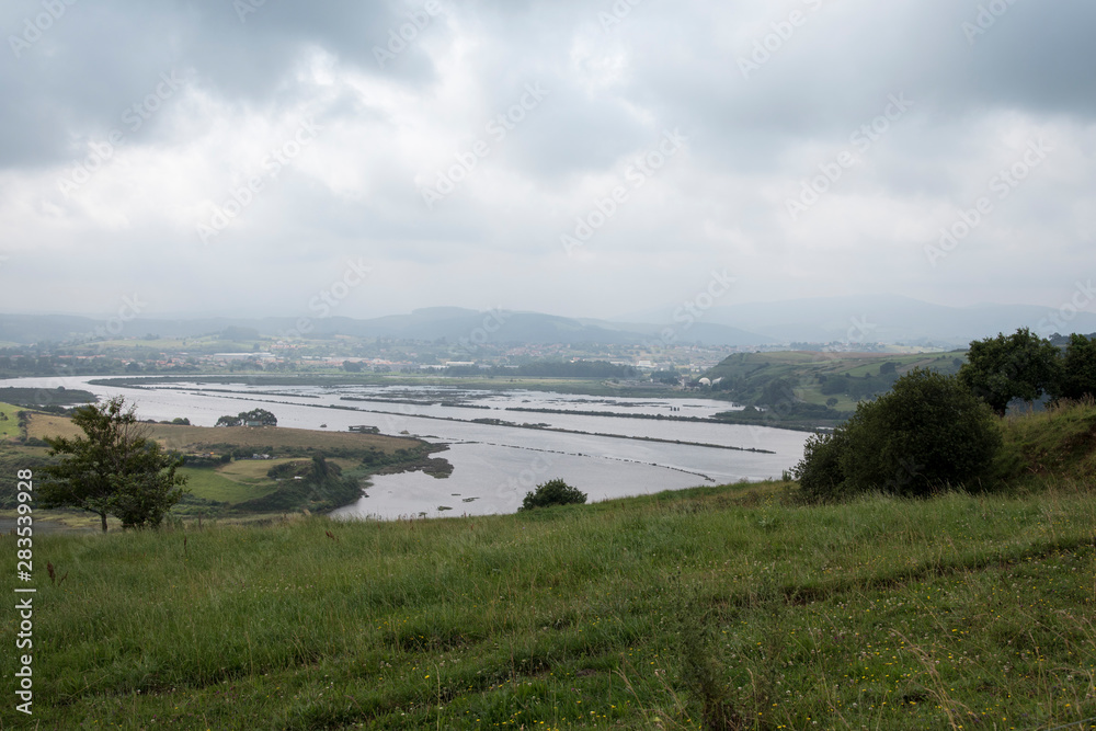 Landscape of the river of Suances Cantabria Spain Landscape of the river of Suances Cantabria Spain
