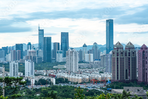 Shenzhen, China - August, 2019 : Cityscape of Shenzhen, China. Shenzhen is a major city in Guangdong Province, China.