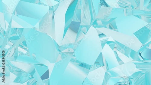 Abstract blue crystal refraction background