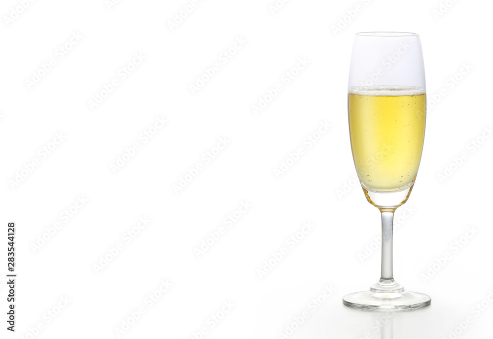 Glass of white wine on a white background Glass of white wine on a white background