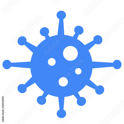 blue bacteria icon on white background. flat style. germs icon for your web site design, logo, app, UI. cell cancer symbol. virus sign. microbe logo.