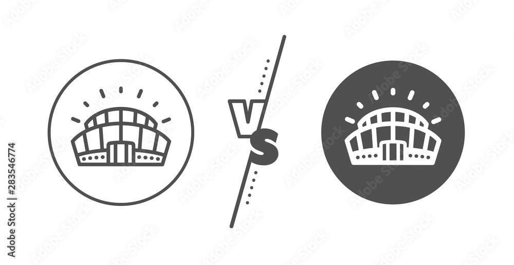 Arena sign. Versus concept. Sports stadium line icon. Sport complex