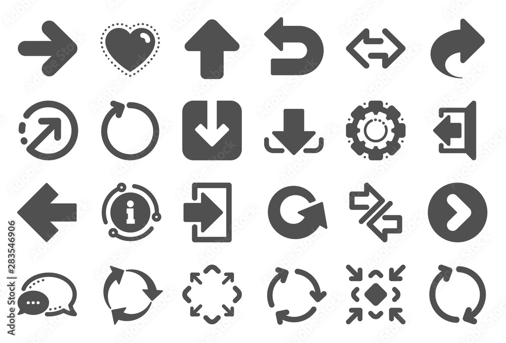 Arrows icons. Set of Download or Share, Synchronize and Recycle signs. Undo, Refresh arrows and Login symbols. Sign out, Next and Upload. Universal share Arrow elements. Quality set. Vector Arrows icons. Set of Download or Share, Synchronize and Recycle signs. Undo, Refresh arrows and Login symbols. Sign out, Next and Upload. Universal share Arrow elements. Quality set. Vector