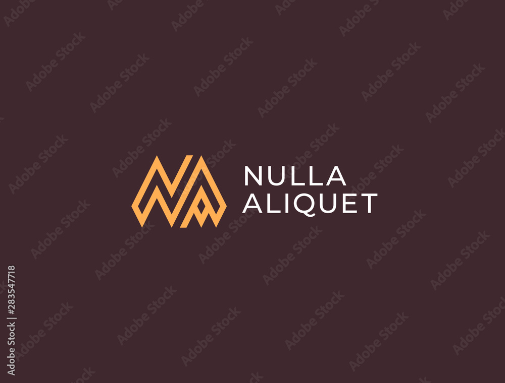 NA. Monogram of Two letters N&A. Luxury, simple, minimal and elegant NA logo design. Vector illustration template.