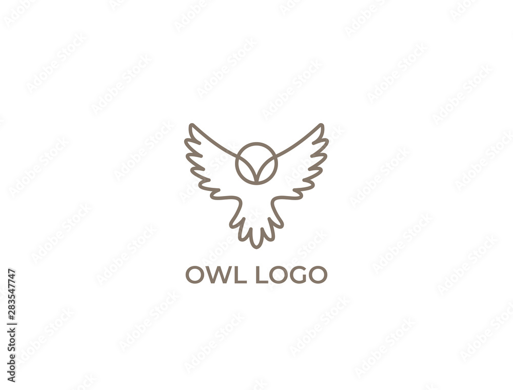 Modern minimal owl illustration. Linear owl logo. Modern minimal owl illustration. Linear owl logo.