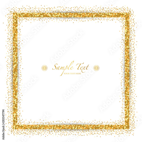 vector frame of golden glitter