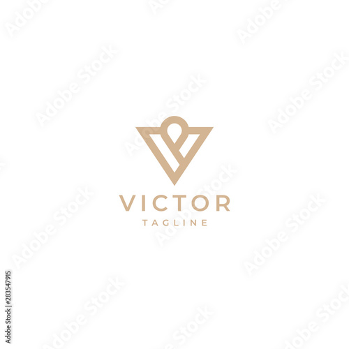 Unique modern geometric creative elegant letter W logo template. Vector icon.