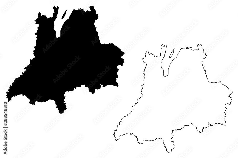 Jonkoping County (Counties of Sweden, Kingdom of Sweden) map vector illustration, scribble sketch Jönköping map