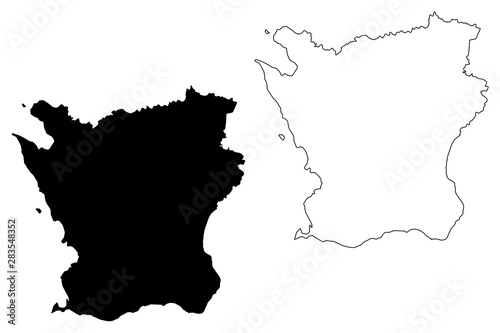Skane County (Counties of Sweden, Kingdom of Sweden) map vector illustration, scribble sketch Scania map