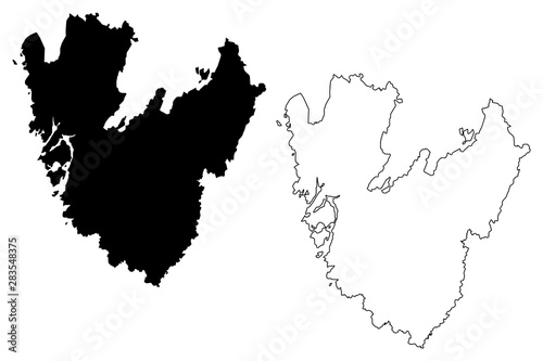 Vastra Gotaland County (Counties of Sweden, Kingdom of Sweden) map vector illustration, scribble sketch Västra Götaland map photo