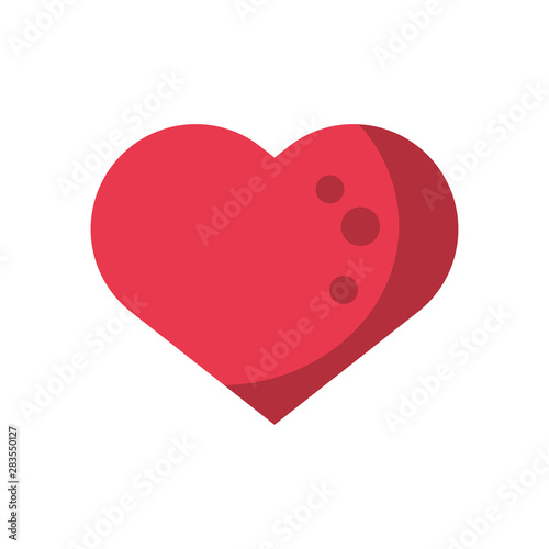 love heart romantic icon cartoon