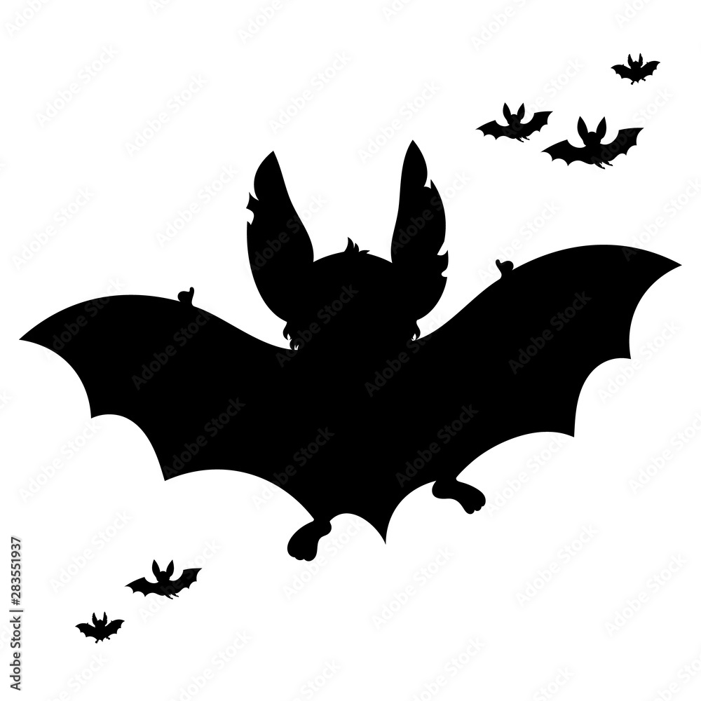 Fototapeta premium Cute bat silhouette. Vector Illustration.