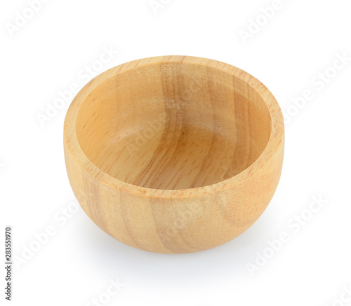 wood bowl isolated on white background