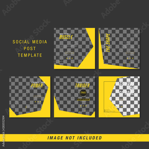 Gym sport Instagram post template pack