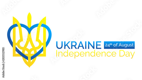 Independence day of Ukraine anniversary template design. I love Ukraine vector illustration. Ukrainian national holiday 24th of august greetings card