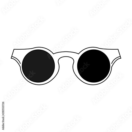 sunglasses summer fashion style cartoon in black and white