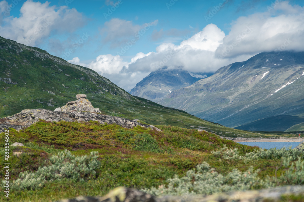 Summer scenery in Jotunheimen national park in Norway