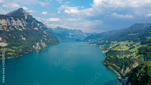 Lake Walensee in the Swiss Alps of Switzerland