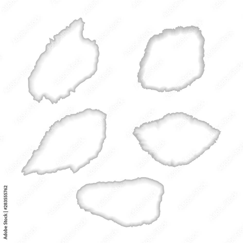 White Rough Torn Paper Holes White Rough Torn Paper Holes