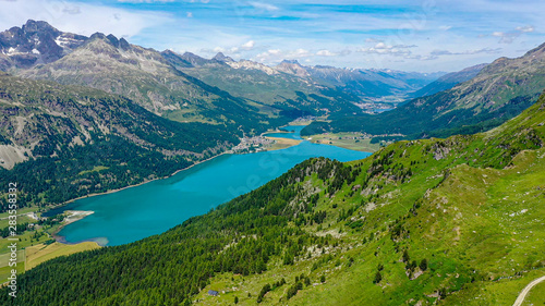Fototapeta Naklejka Na Ścianę i Meble -  The beahtiful lakes in Engadin - Silvaplana Switzerland