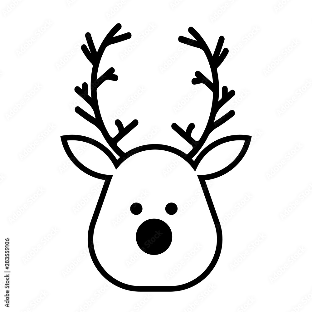 Deer Christmas line icon, logo isolated on white background Deer Christmas line icon, logo isolated on white background