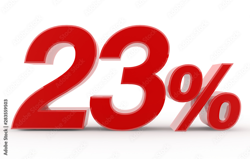 23 percent on white background illustration 3D rendering 23 percent on white background illustration 3D rendering