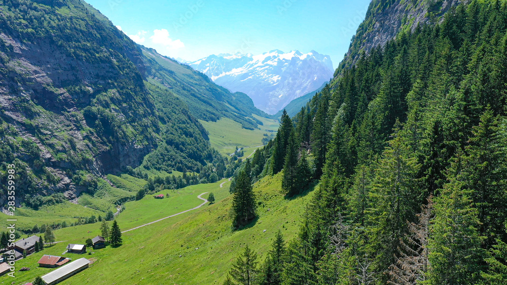 Wonderful nature and scenery in the Swiss Alps - Switzerland from above