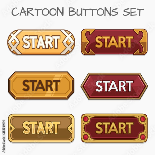 Cartoon buttons set game.Vector illustration