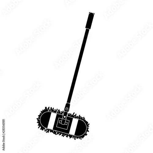 Vector design of mop and stick icon.