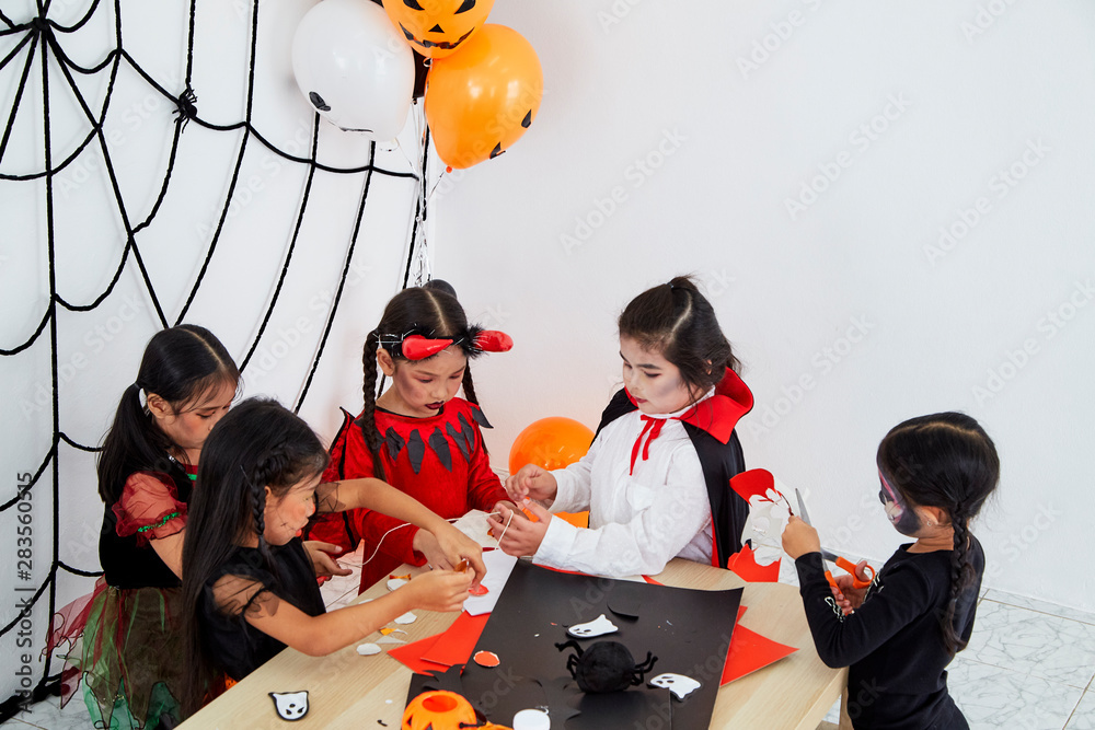 Cute halloween background kids costume Cute halloween background kids costume