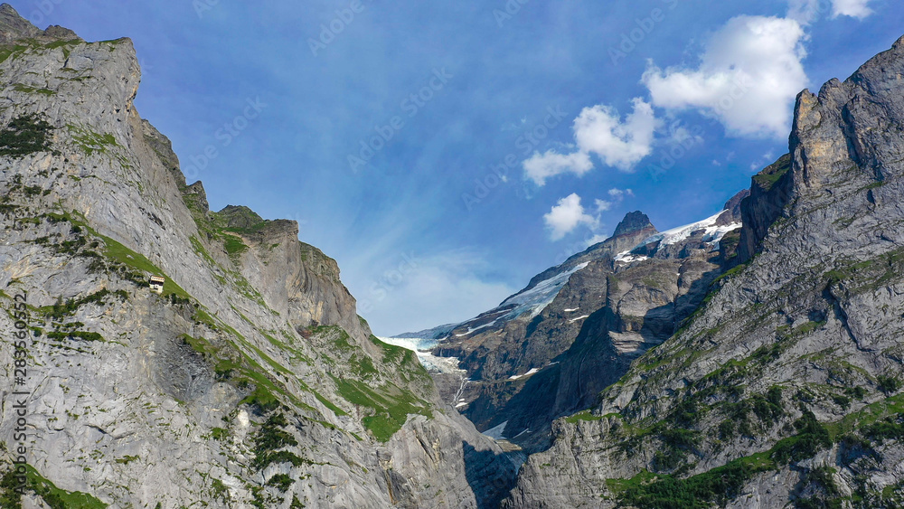 The rocks and mountains of Grindelwald glacier in Switzerland The rocks and mountains of Grindelwald glacier in Switzerland