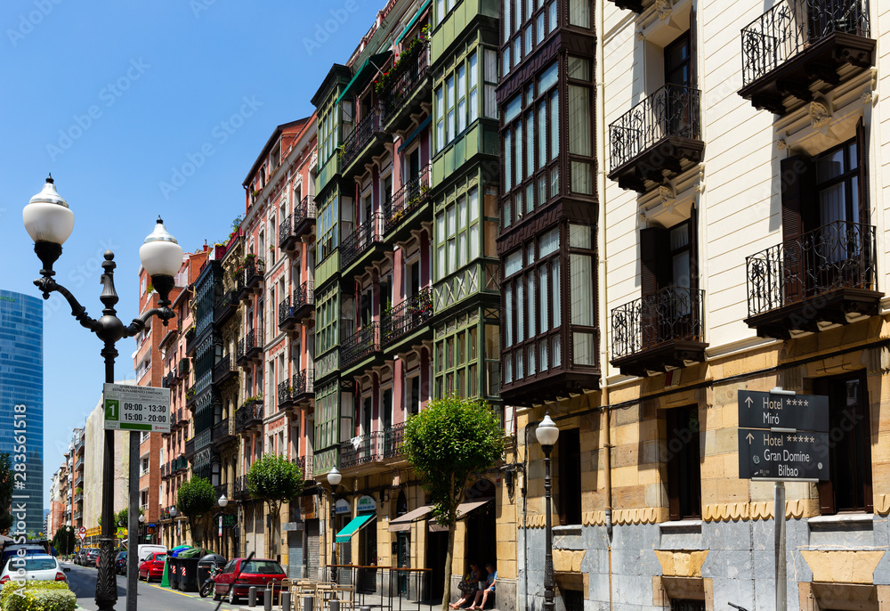 Cityscape of Spanish town Bilbao