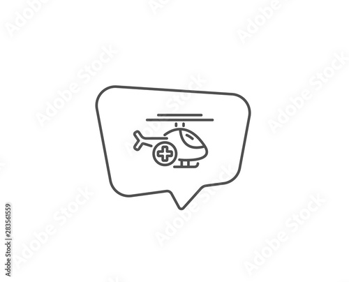 Medical helicopter line icon. Chat bubble design. Emergency sky transport sign. Outline concept. Thin line medical helicopter icon. Vector Free Download Medical helicopter line icon. Chat bubble design. Emergency sky transport sign. Outline concept. Thin line medical helicopter icon. Vector - GFXLoad